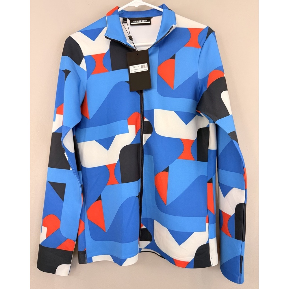 J Lindeberg Omnia Mid Layer Top Full Zip Women's Small Color Block (read) NWT